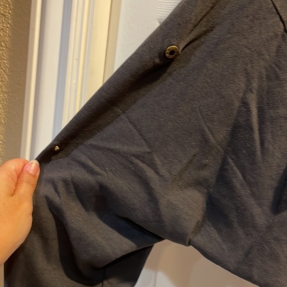 Nwot! Young Fabulous & Broke Charcoal Dolman Snap Sleeve Cocoon Hoodie S/M - Picture 5 of 8